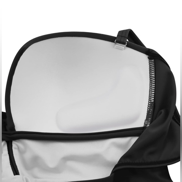 One Piece Push-Up Swimsuit Black Medium With Bandeau Twist wrap front & Cutout - Picture 4 of 8